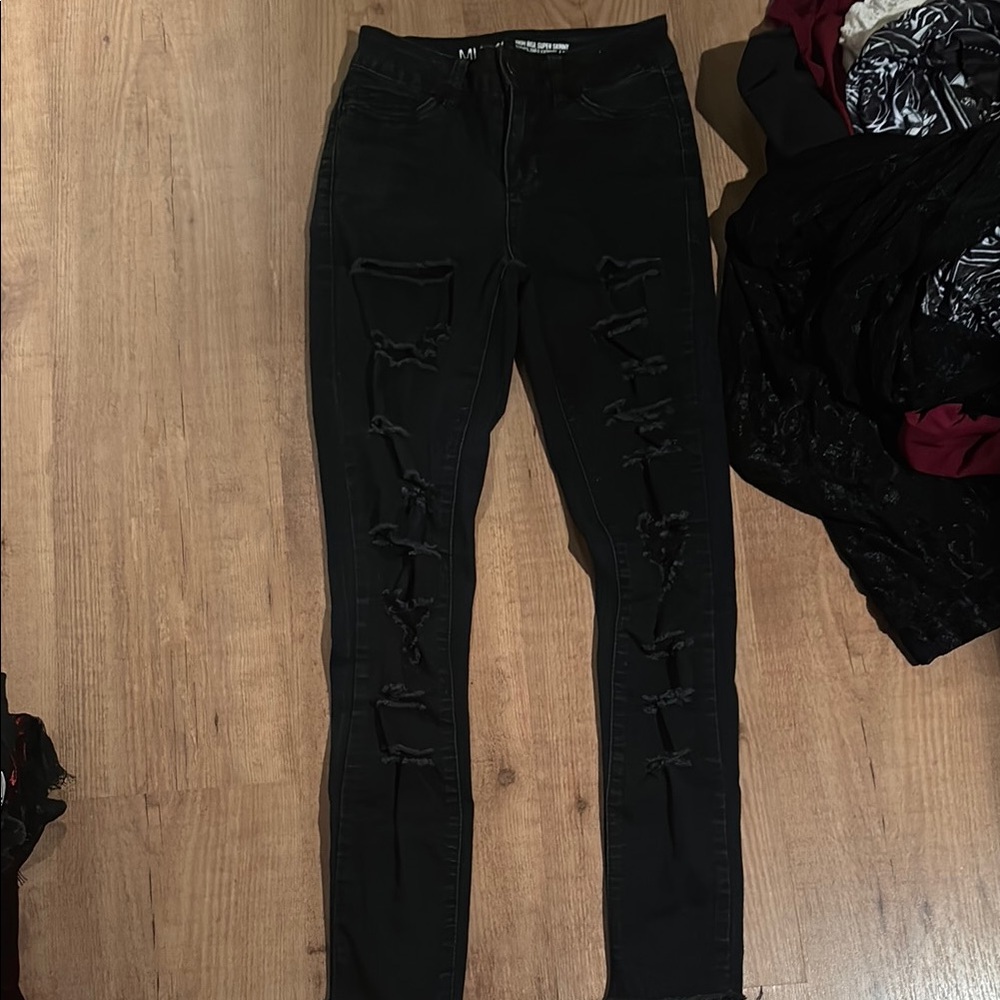 Urban Planet Black Distressed Women Jeans